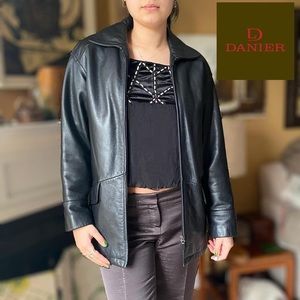 Lovely buttery soft black genuine leather Black Danier jacket
